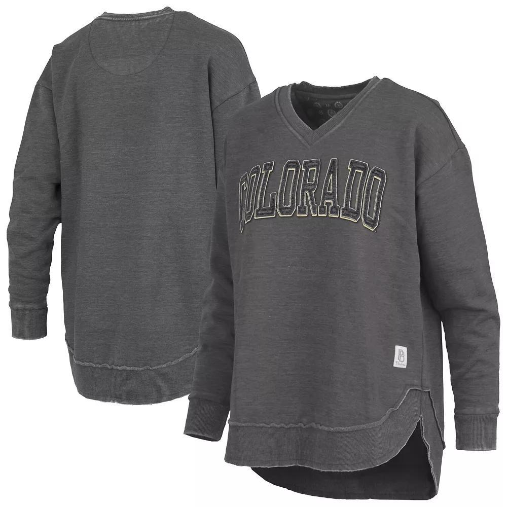 Women's Pressbox  Black Colorado Buffaloes Westin Poncho V-Neck Pullover Sweatshirt, Size: Small Product Image