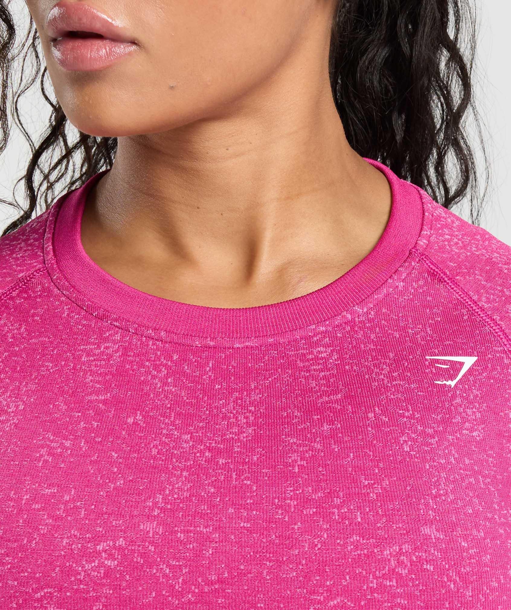 Gymshark Adapt Fleck Seamless Long Sleeve Crop Top - Winning Pink/Sour Pink Female Product Image