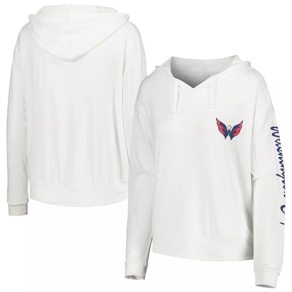Women's Concepts Sport White Washington Capitals Accord Hacci Long Sleeve Hoodie T-Shirt, Size: Small Product Image