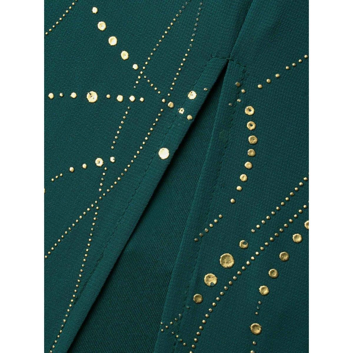 Plus Size Glitter 2-In-1 Layered Dress DarkGreen Women Cocktail Overlapping Party Curvy Bloomchic 10/M Product Image
