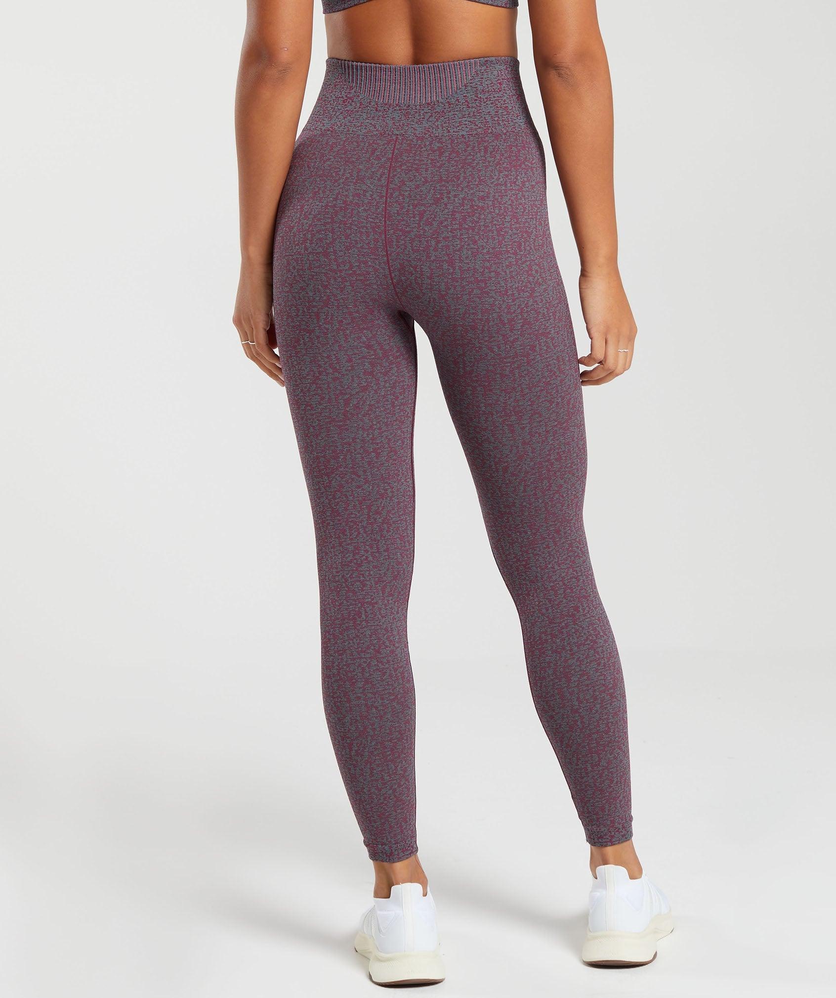 Gymshark Marl Seamless Leggings - Plum Pink Marl/Dark Grey Marl/Plum Pink Female Product Image