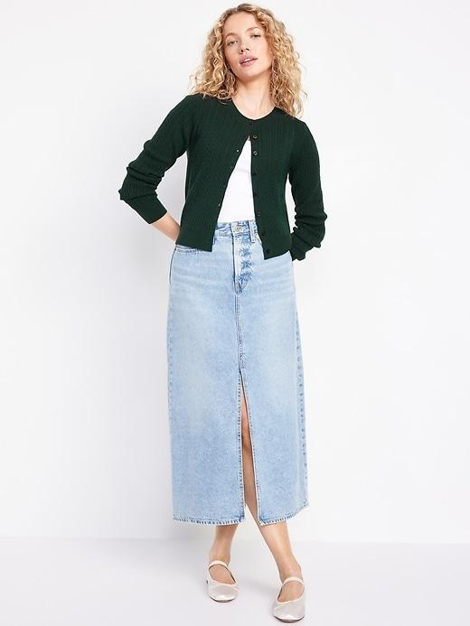 SoSoft Cable Crop Cardigan Sweater Product Image