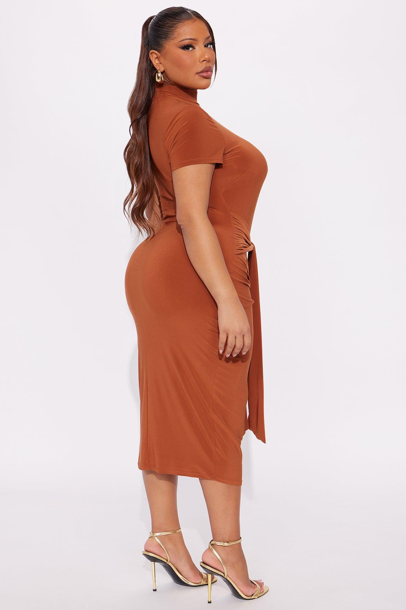 Playful Kiss Midi Dress - Rust Product Image