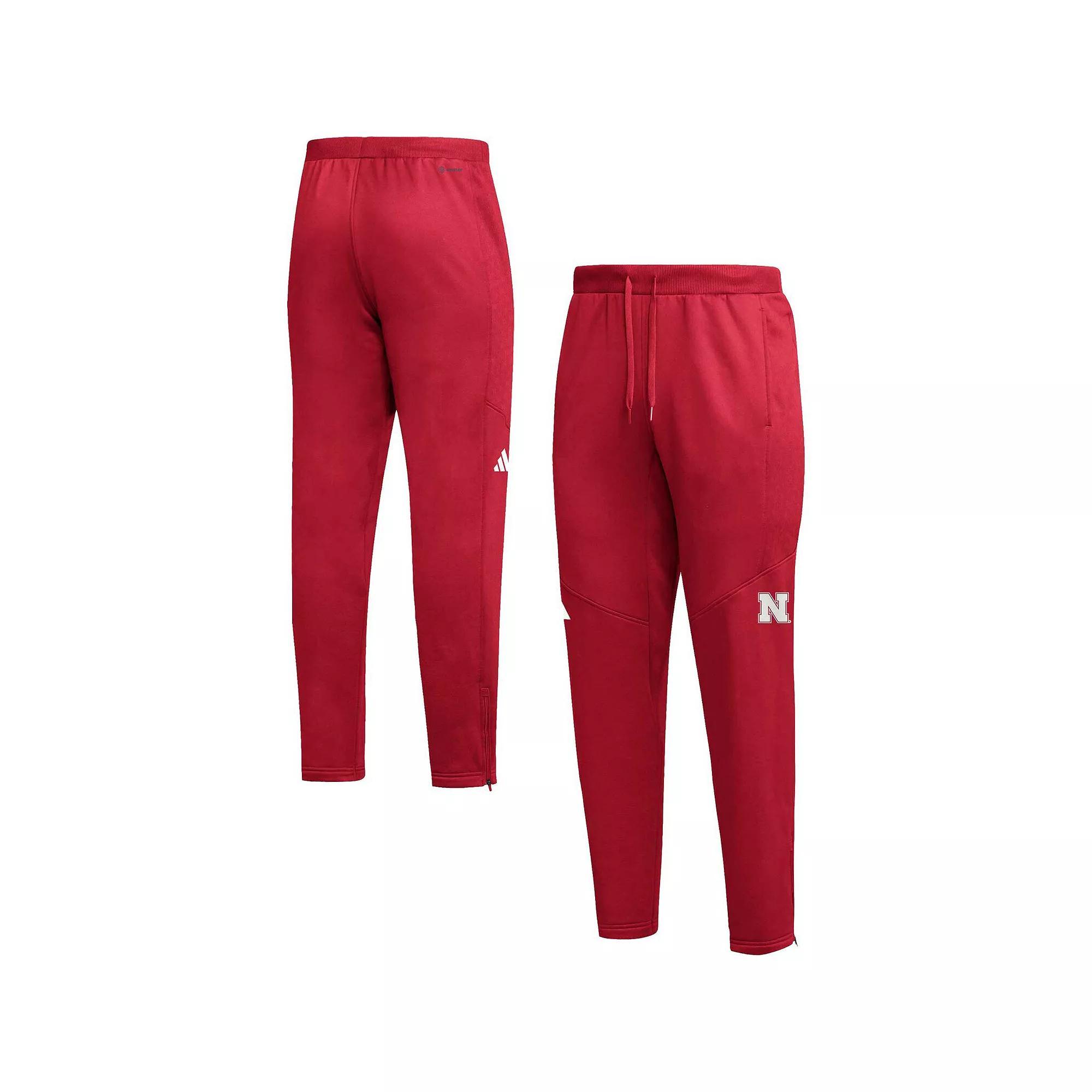 Men's adidas  Scarlet Nebraska Huskers 2023 Travel AEROREADY Tapered Pants, Size: Medium Product Image