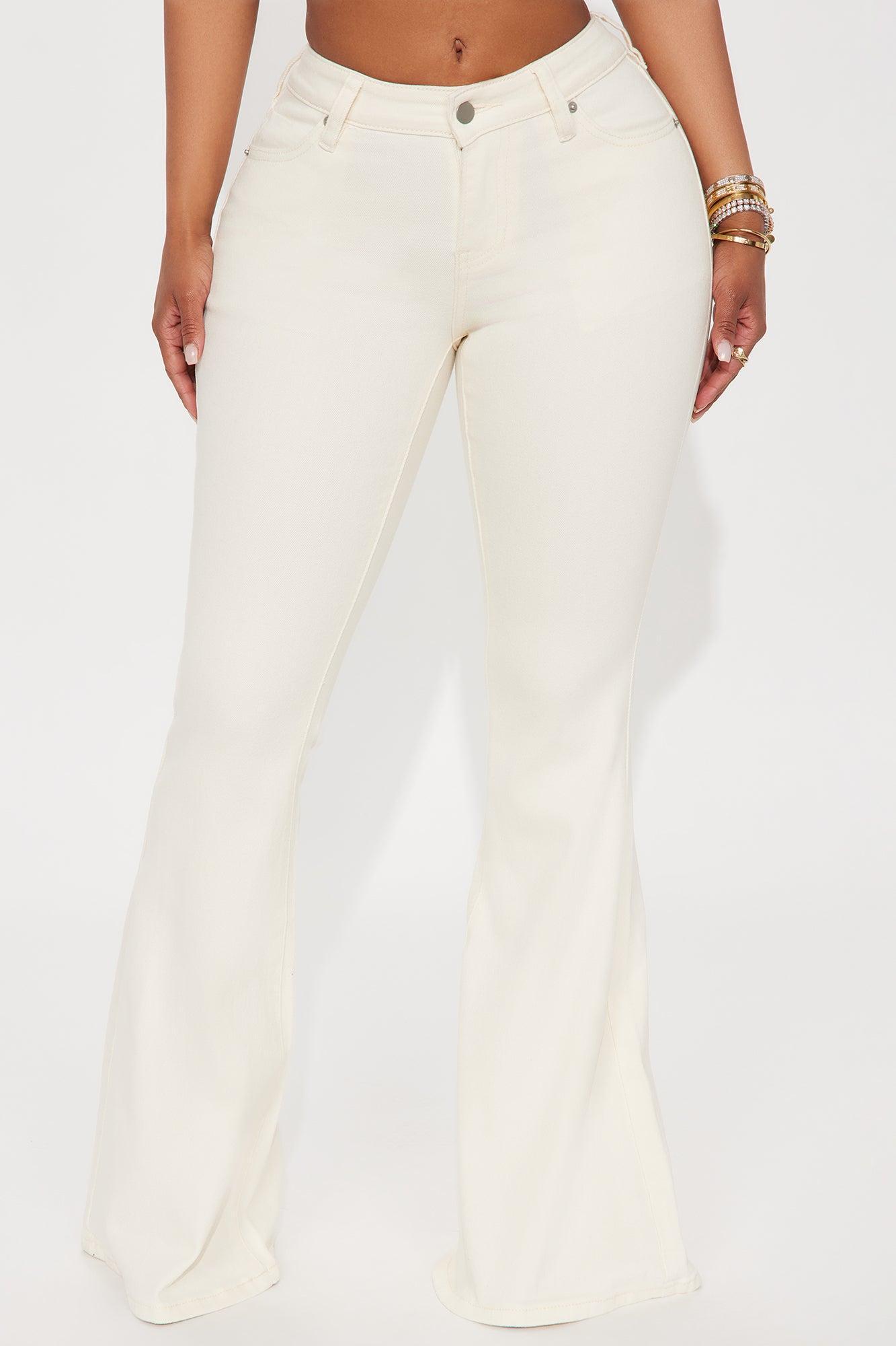 Mirador Low Rise Flare Jeans - Cream Product Image