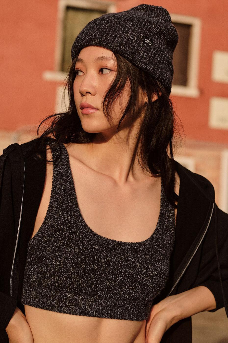 Marl Sweater Bra - Black Marl Product Image