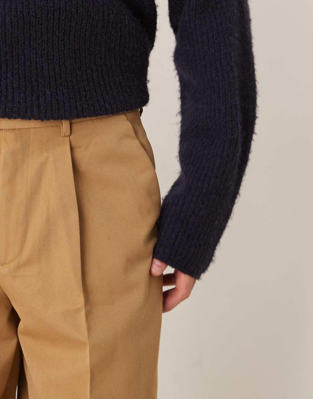 ASOS DESIGN smart wide leg pants with front pleat in dusty camel Product Image