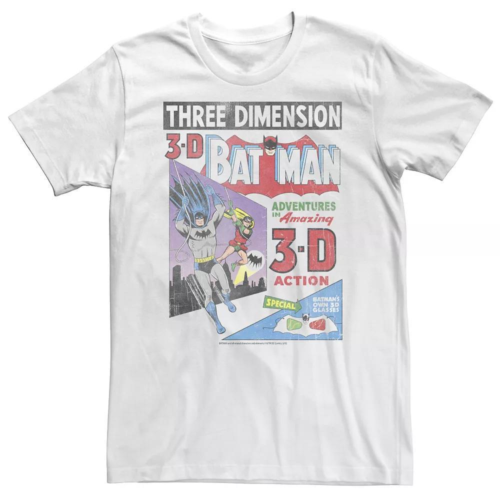 Big & Tall DC Comics Batman 3-D Vintage Comic Cover Tee, Men's, Size: 3XL, White Product Image