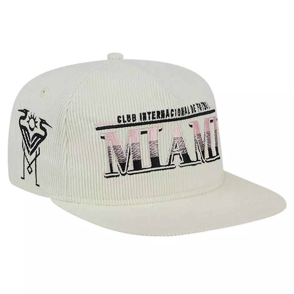 Men's New Era White Inter Miami CF Throwback Corduroy Golfer Adjustable Hat, Mls White Product Image