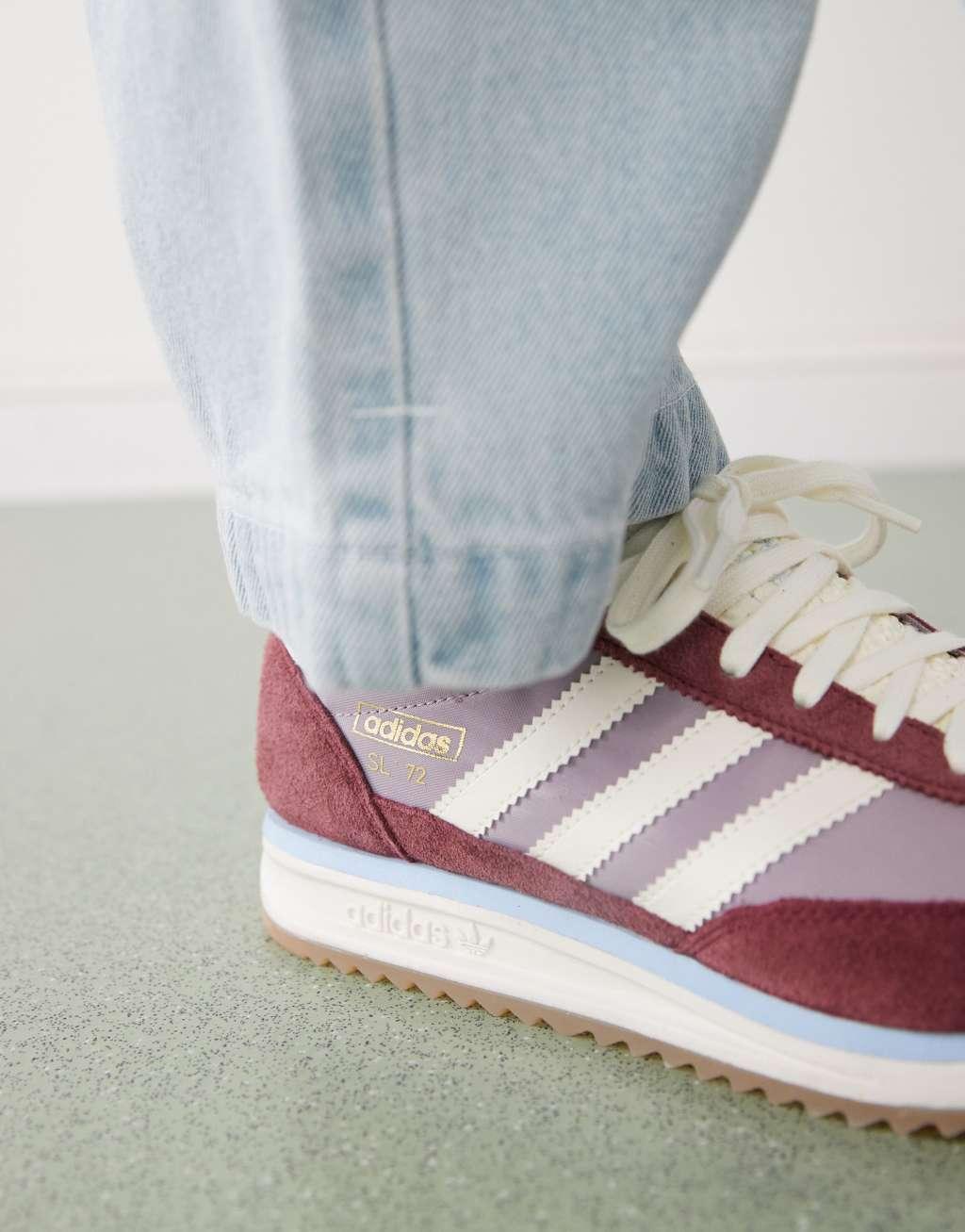 adidas Originals SL 72 RS sneakers in purple and white Product Image