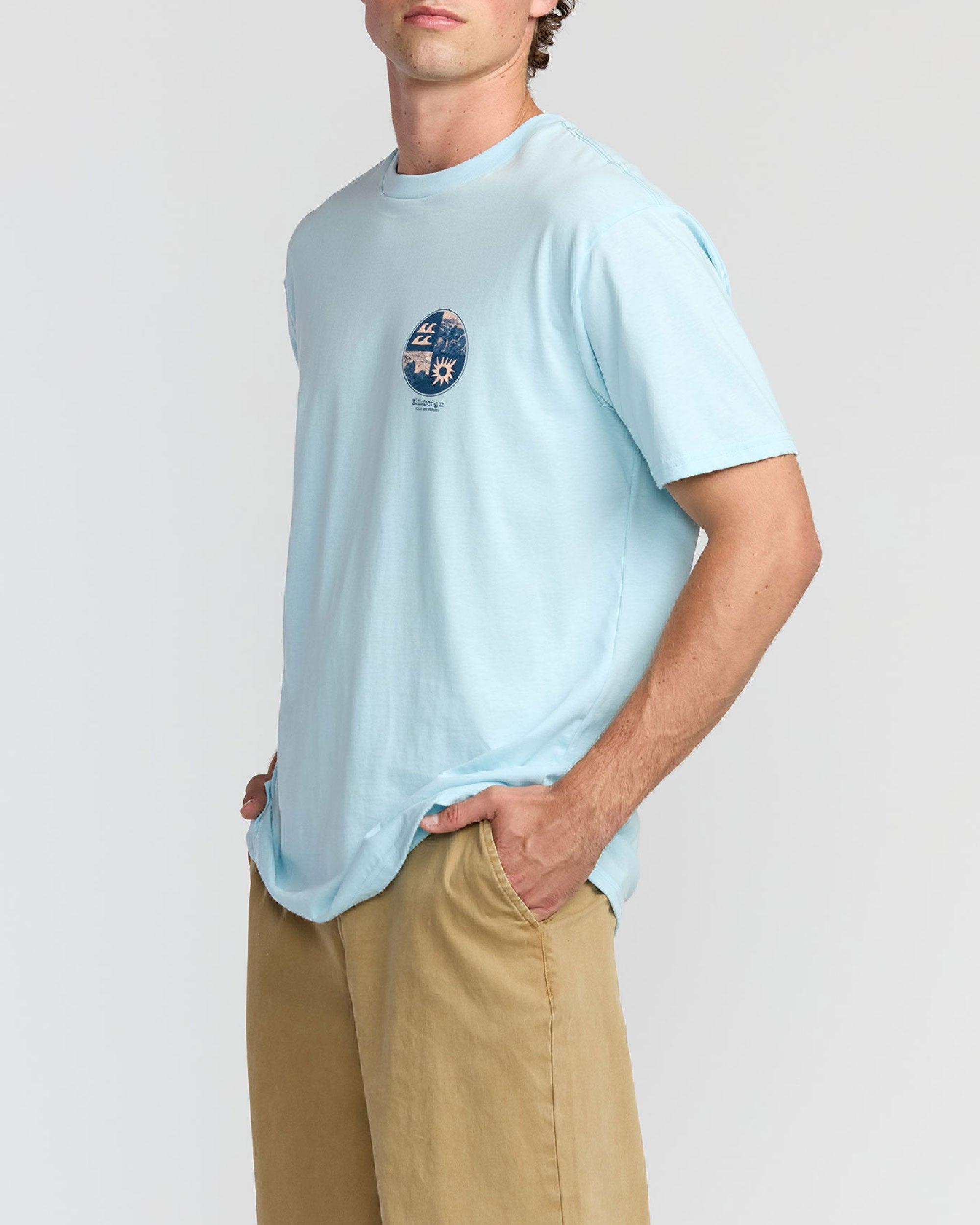 Twin Fins T-Shirt - Coastal Blue Male Product Image