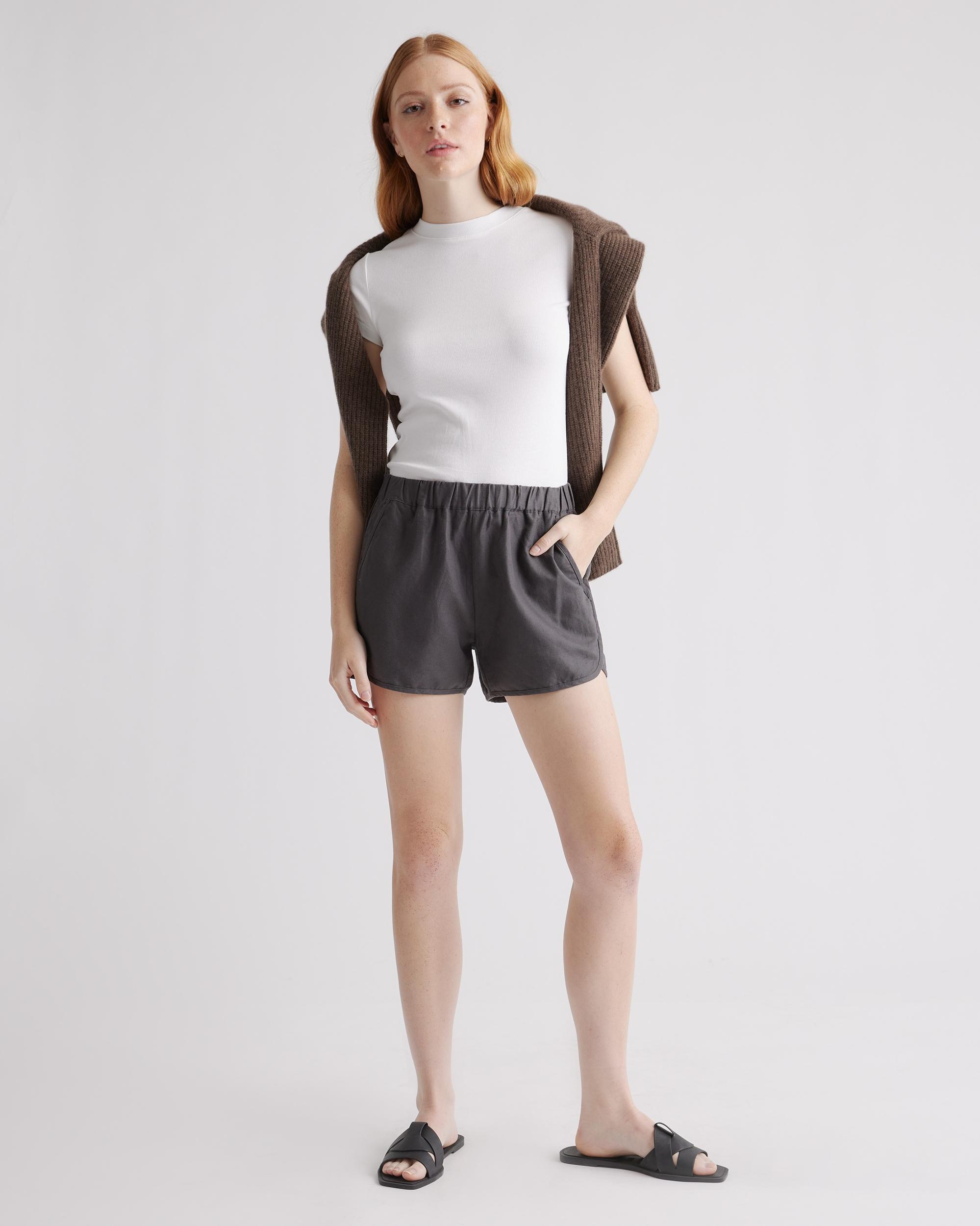 Quince | Women's Cotton Linen Twill Pull On Shorts Size XS, Organic Cotton Product Image