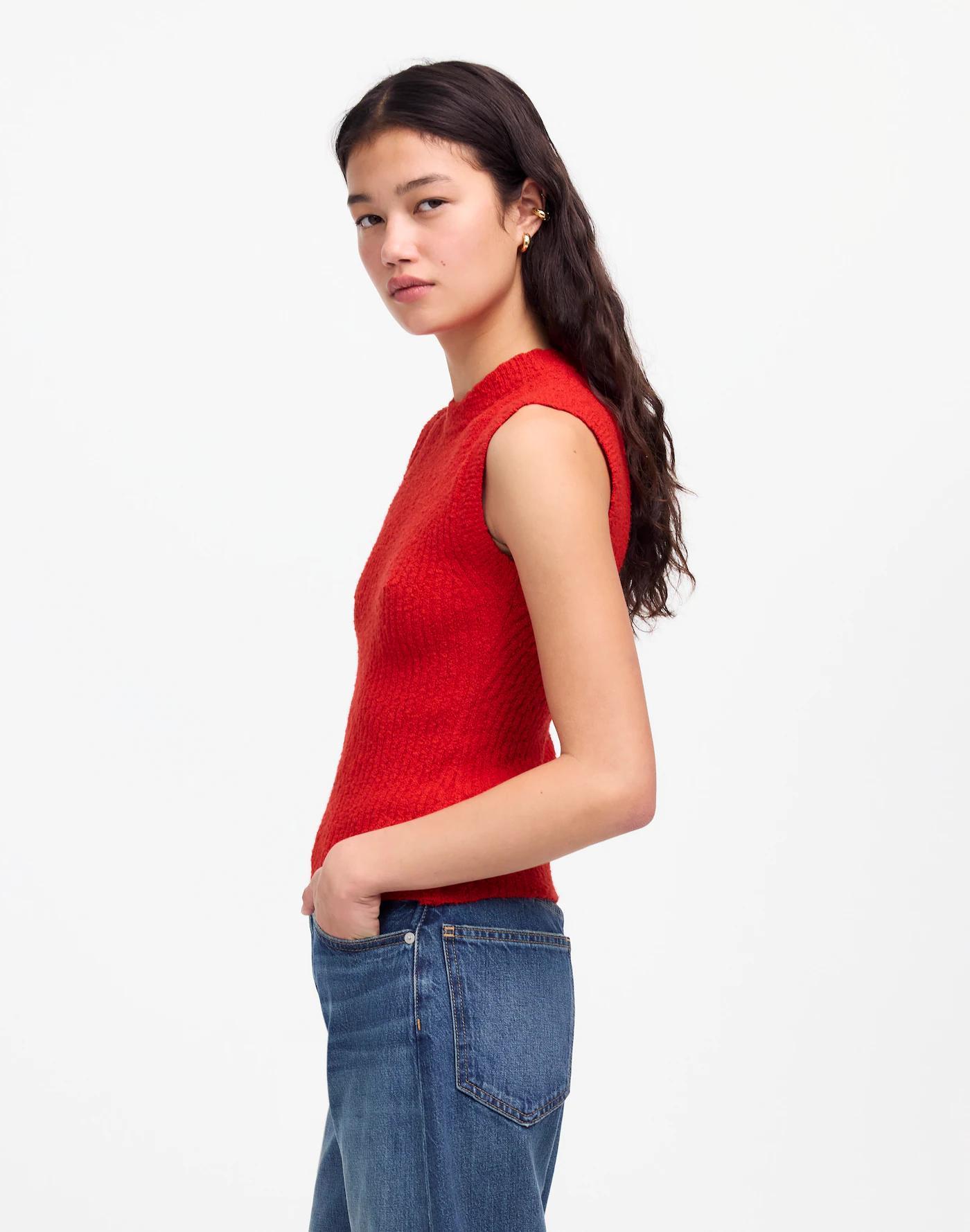 Bouclé-Knit Sweater Tank Product Image