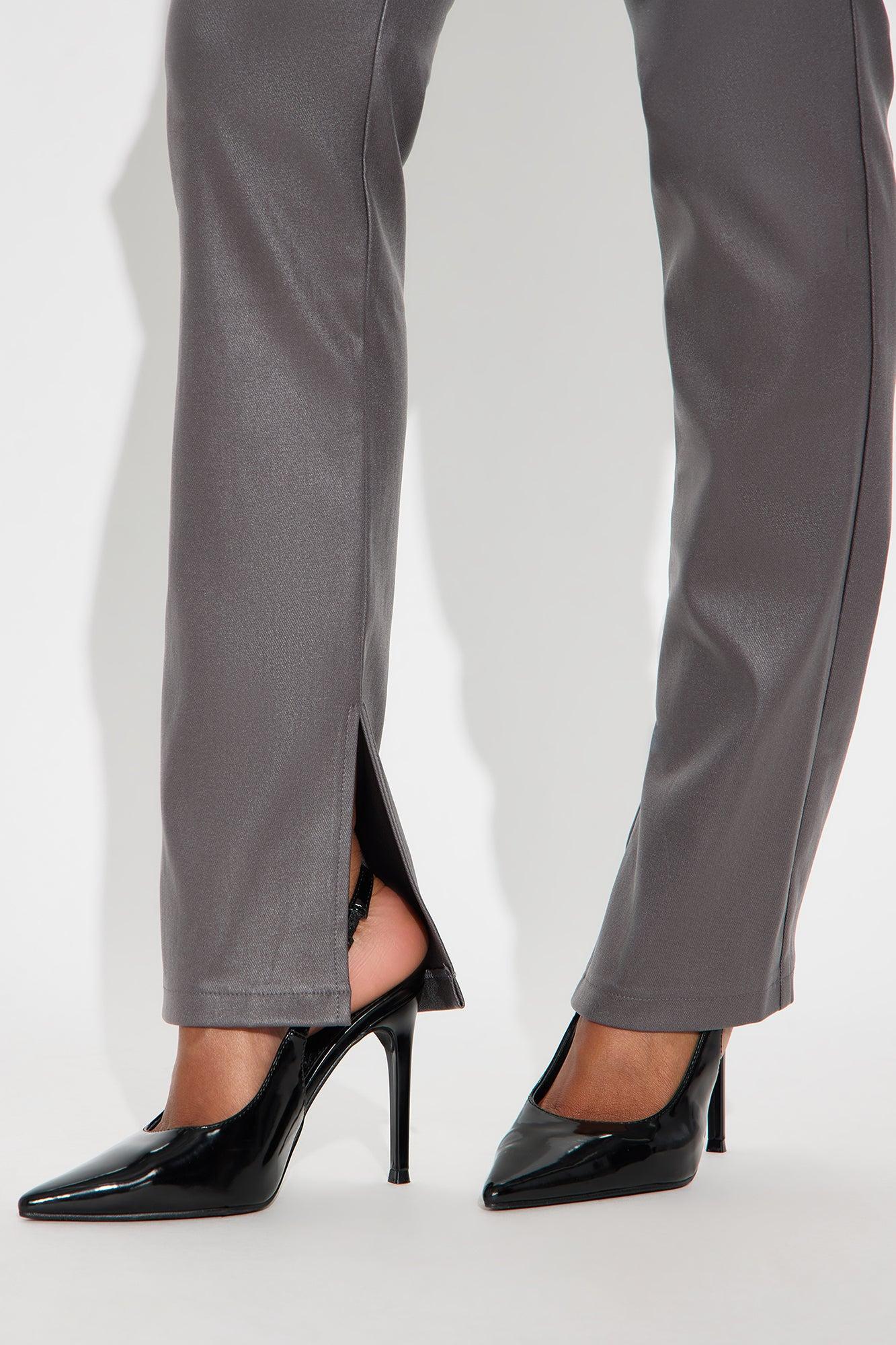 Gia Faux Leather Skinny Pant - Charcoal Female Product Image