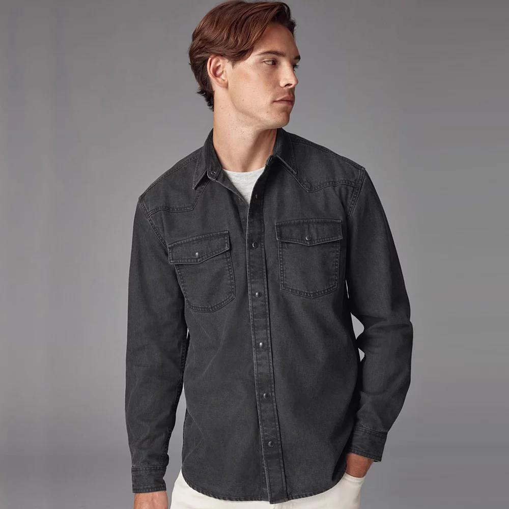 Men's NEXT Denim Shirt, Size: Small, Black Product Image