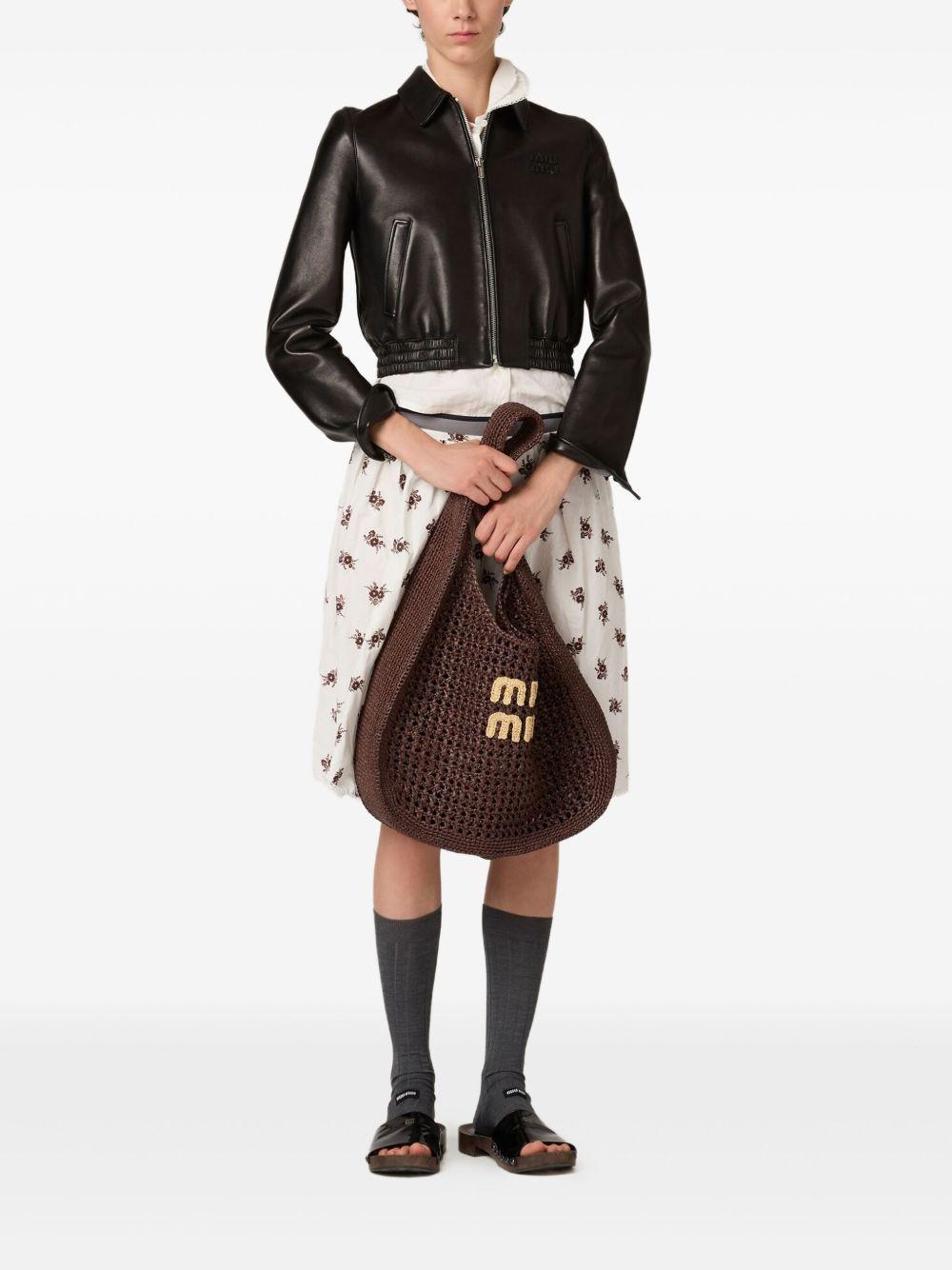 Raffia-effect woven shoulder bag Product Image
