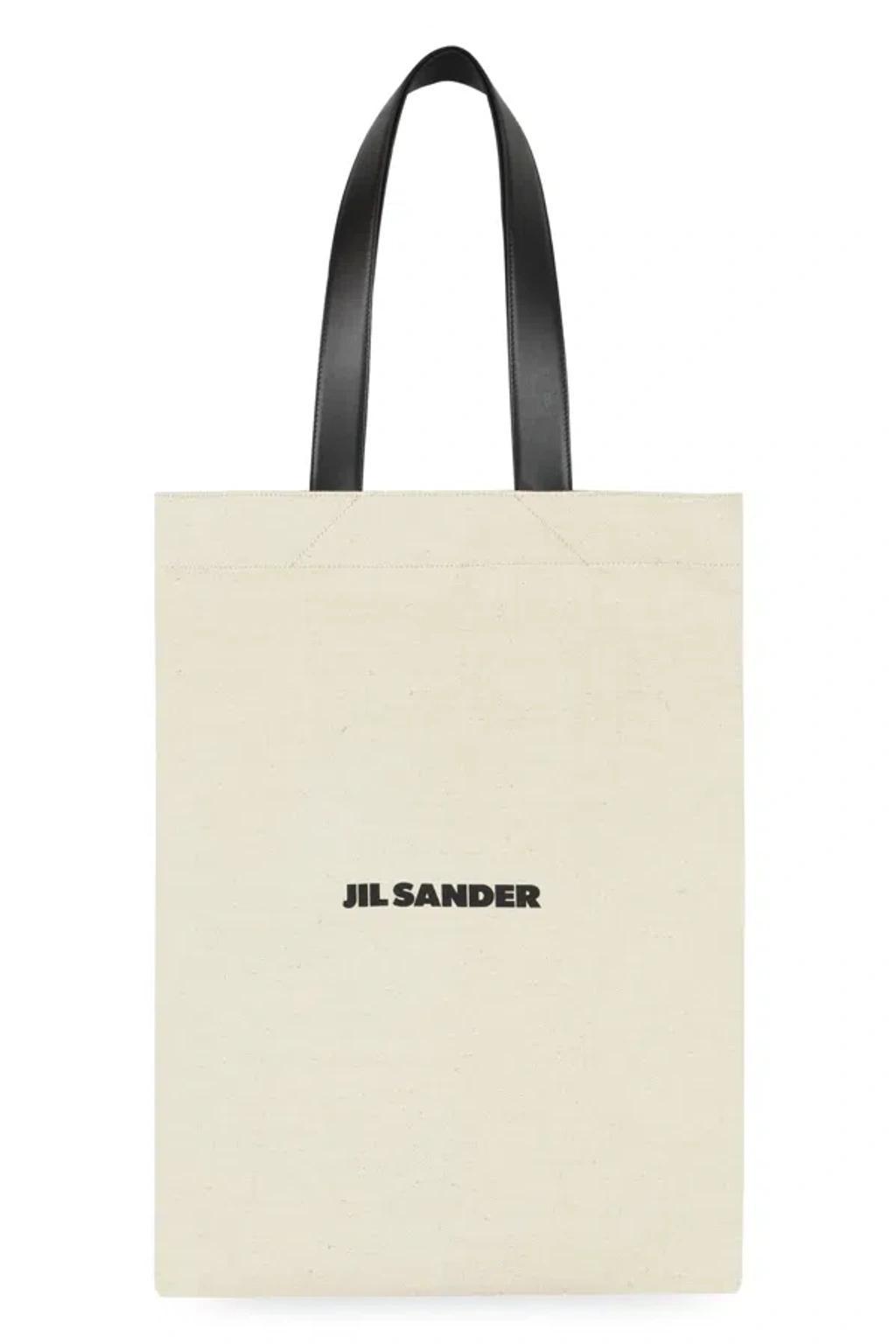 JIL SANDER Canvas Tote Bag In Beige Product Image