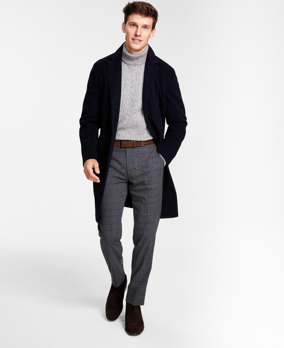 Tommy Hilfiger Mens Addison Wool-Blend Trim Fit Overcoat Product Image