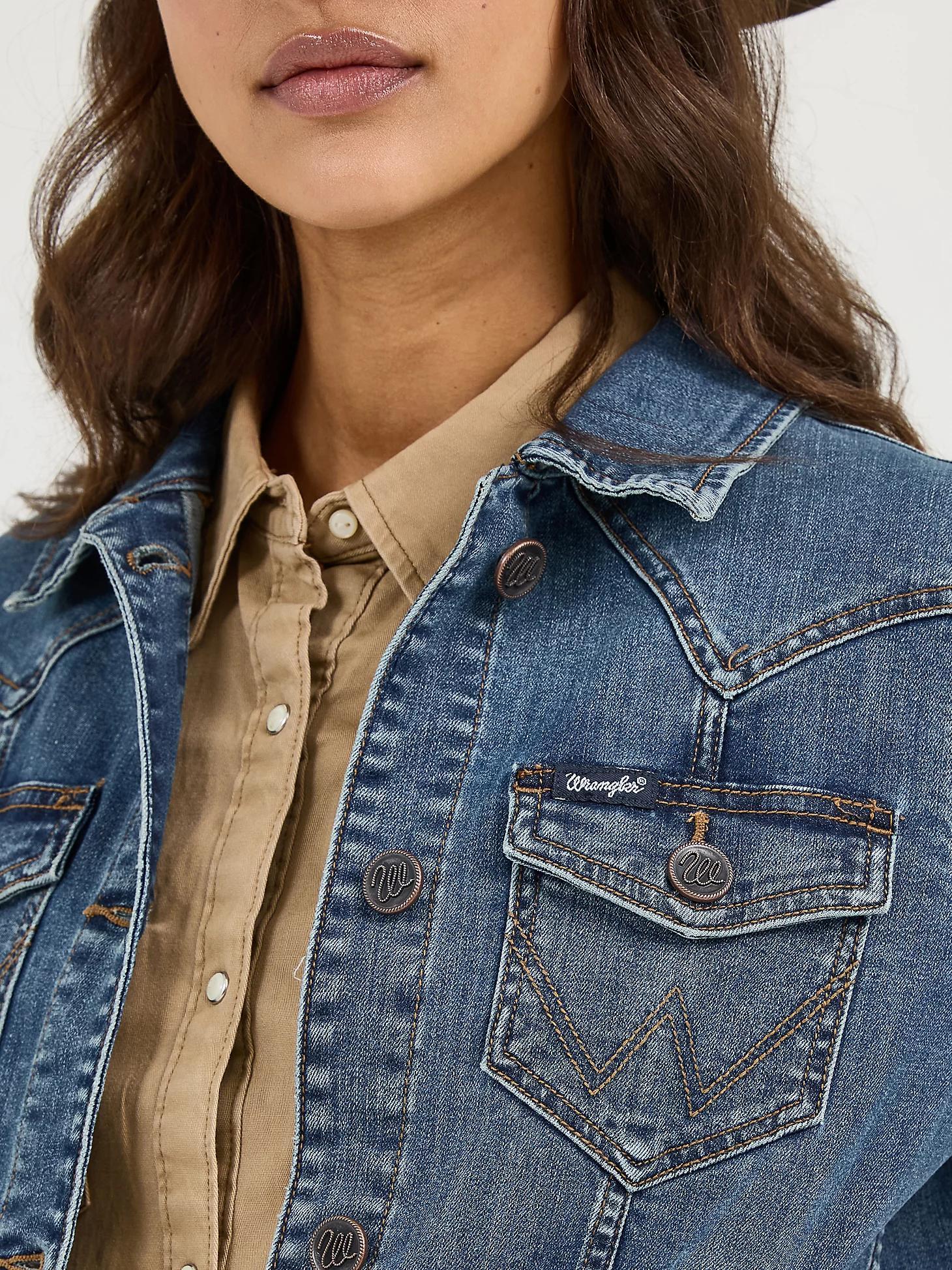 Women's Long Sleeve Classic Fit Denim Jacket | Women's JACKETS & OUTERWEAR | Wrangler® Product Image