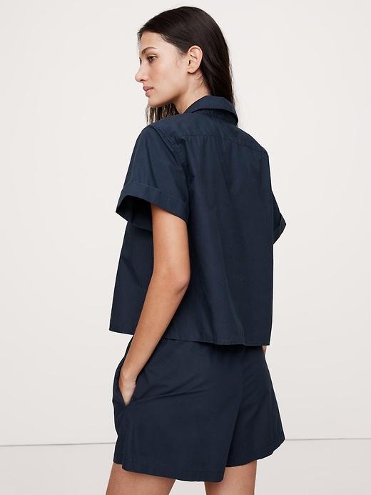 Poplin Cropped Popover Shirt Product Image