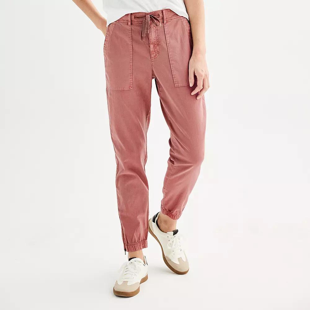Women's Sonoma Goods For Life® Zip Hem Core Utility Jogger Pants, Size: Large, Desert Pink Product Image