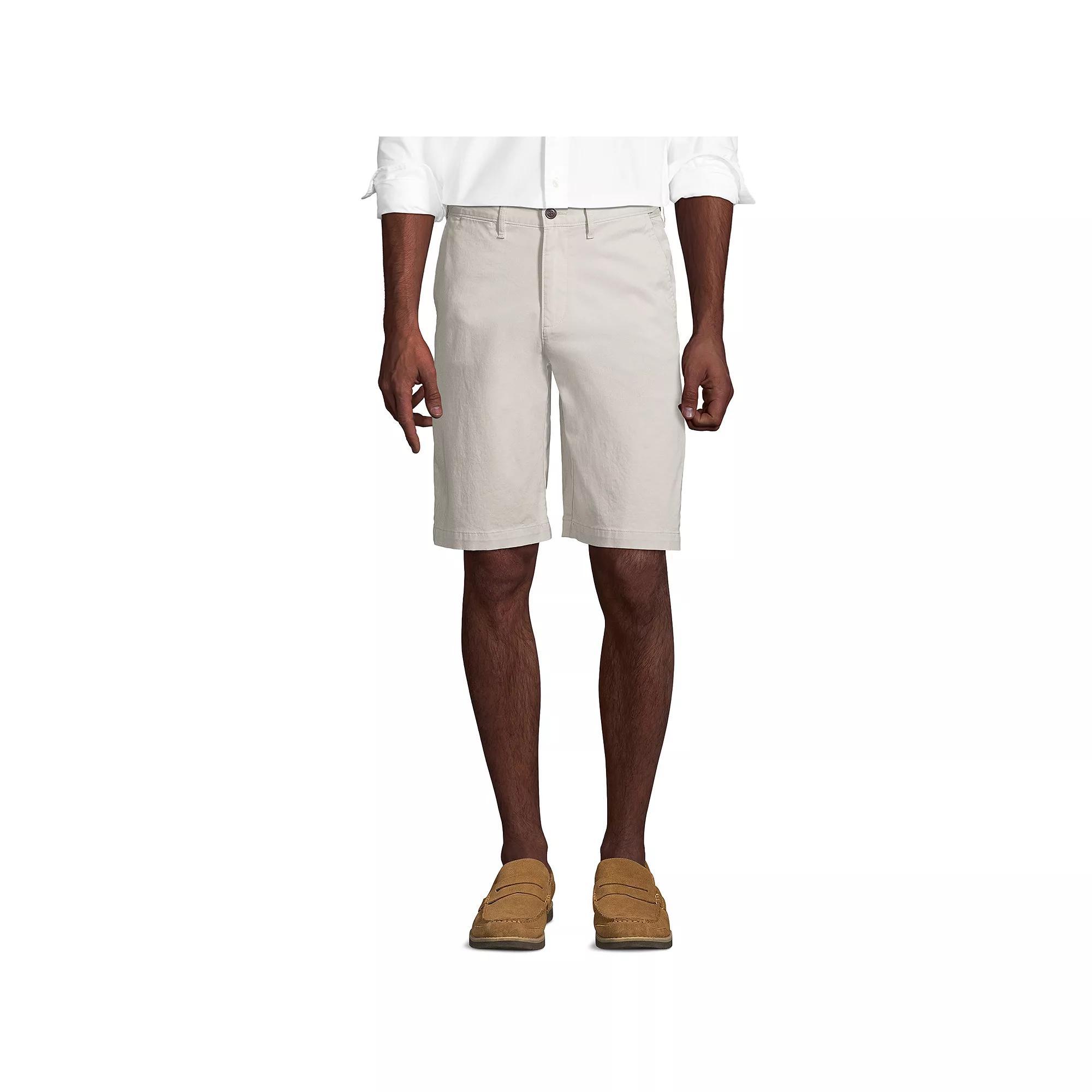 Big & Tall Lands End 11-Inch Comfort-Waist Knockabout Chino Shorts, Mens Green Product Image