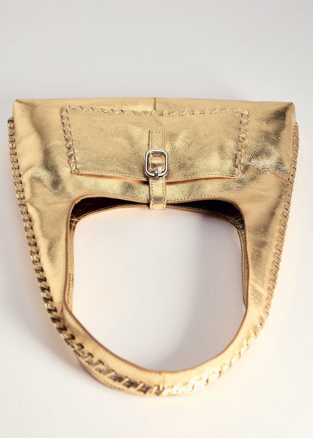 Leather metallic bag - Women | MANGO USA Product Image