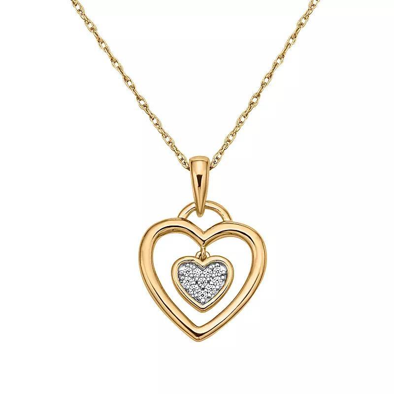 Irena Park Sterling Silver Diamond Accent Heart Pendant Necklace, Women's, Size: 18", Gold Tone Product Image