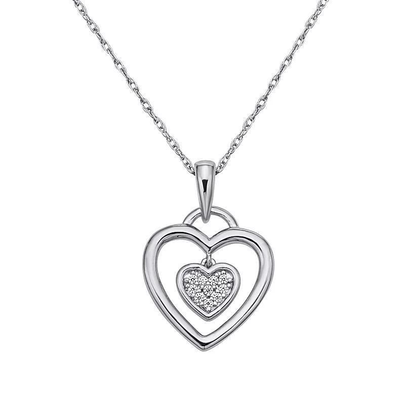 Irena Park Sterling Silver Diamond Accent Heart Pendant Necklace, Women's, Size: 18", Gold Tone Product Image