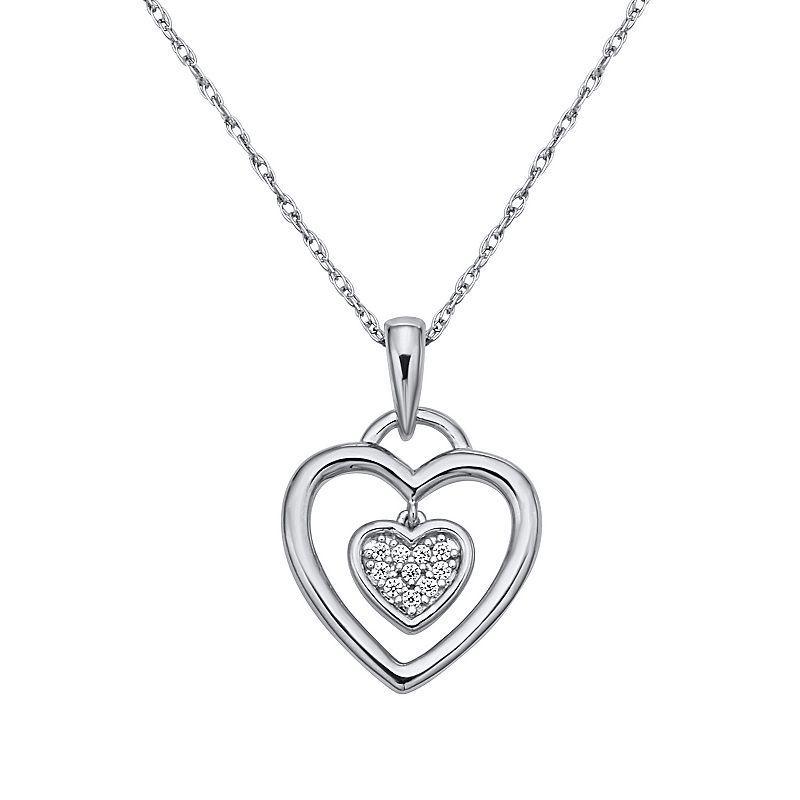 Irena Park Sterling Silver Diamond Accent Heart Pendant Necklace, Women's, Size: 18", Gold Tone Product Image
