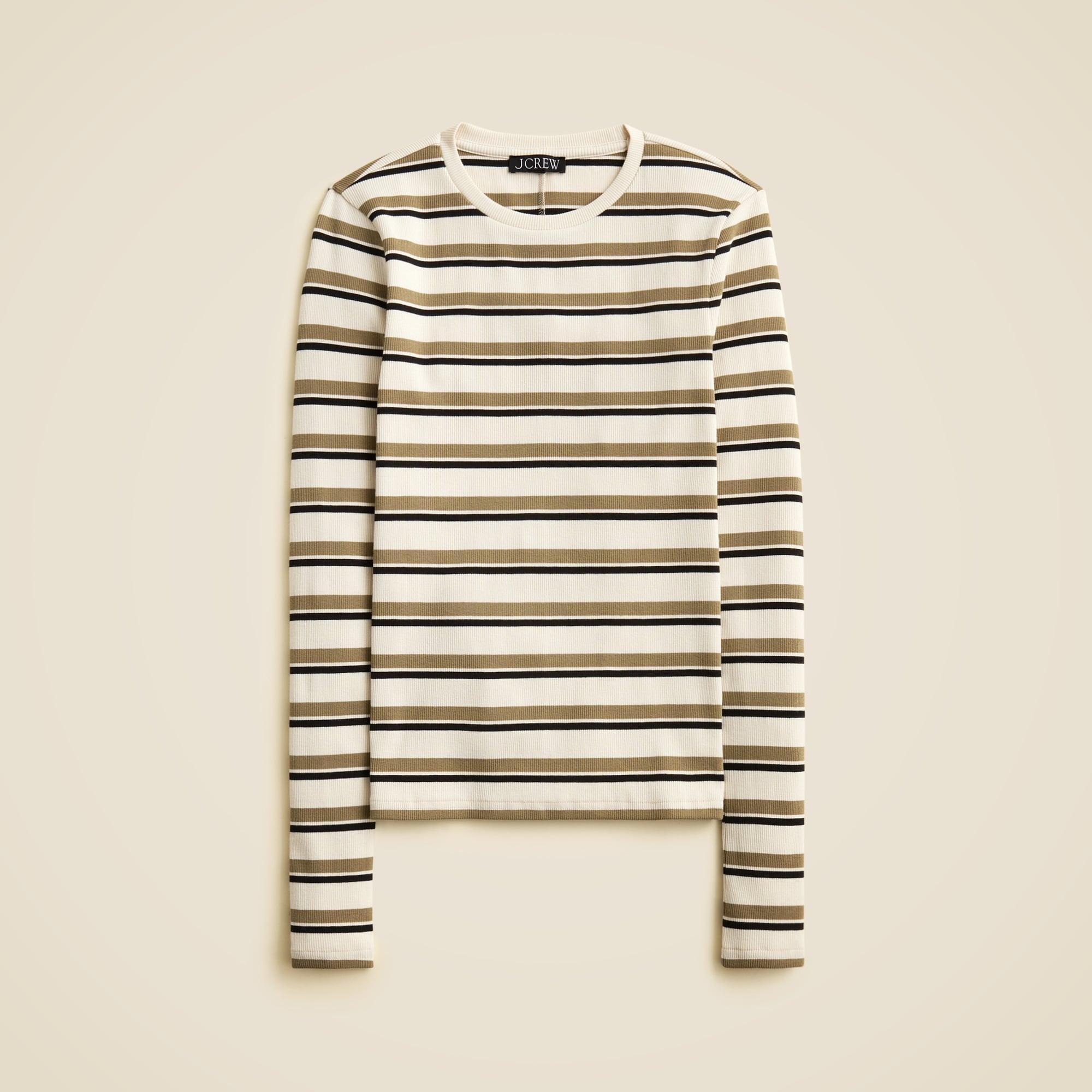 Perfect rib long-sleeve T-shirt in stripe Product Image