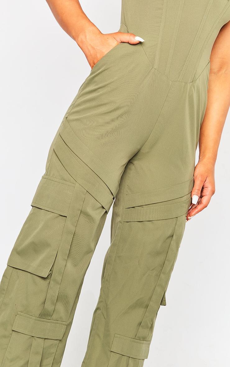 Khaki Corset Utility Jumpsuit Product Image