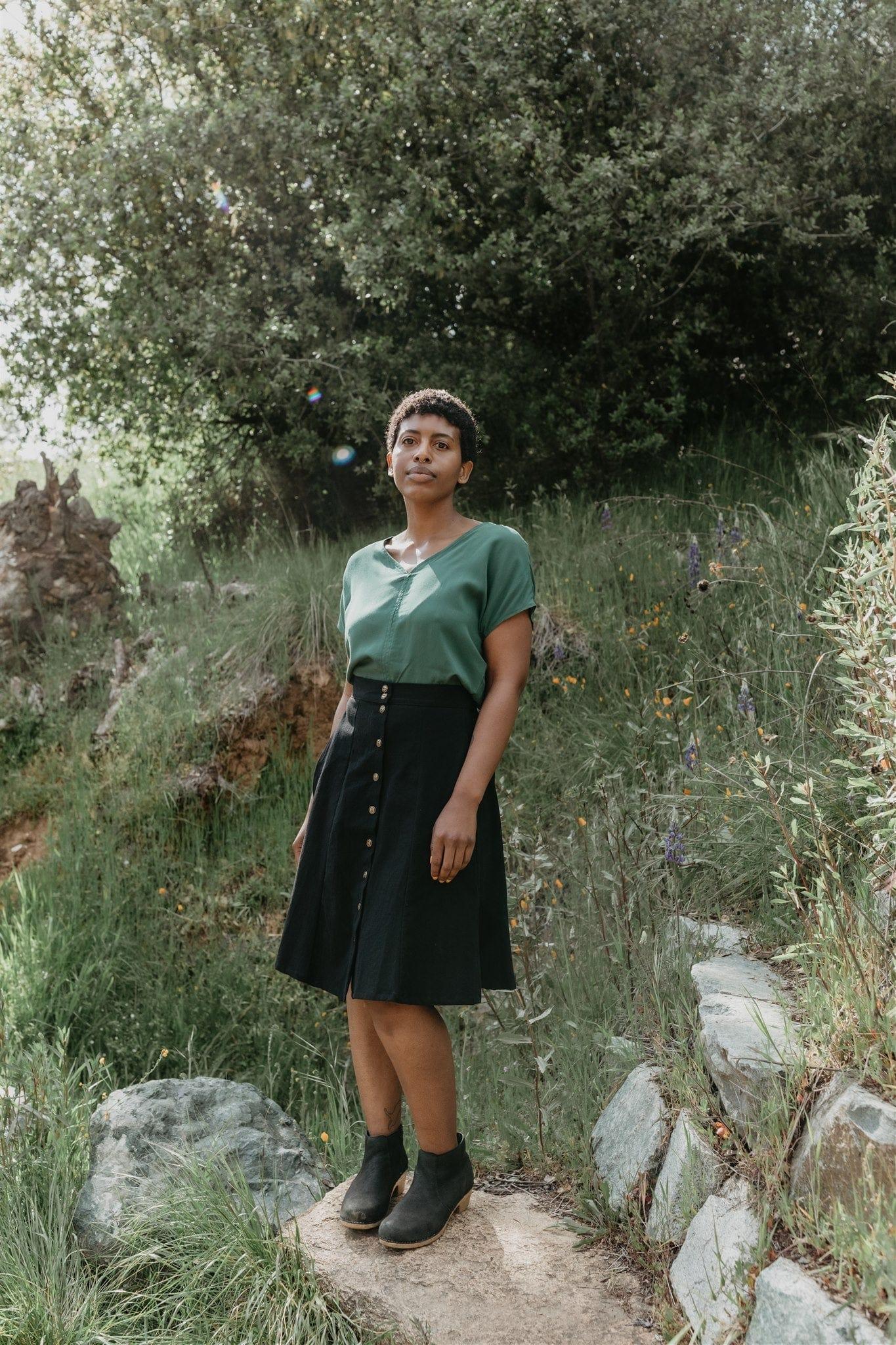 Bae Skirt in Black Linen Product Image