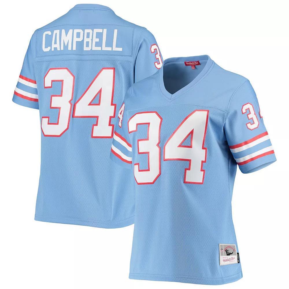 Women's Mitchell & Ness Earl Campbell Light Blue Houston Oilers 1980 Legacy Replica Jersey, Size: Small, Nfl Light Product Image