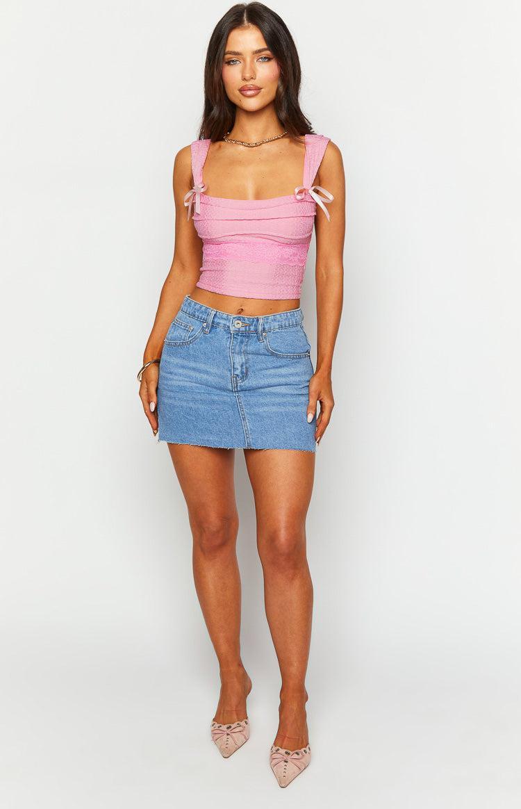 Vida Pink Bow Top Girls Product Image