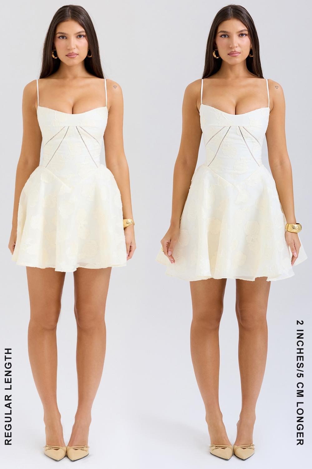 Serenita Vintage Cream Floral Mini Dress Product Image