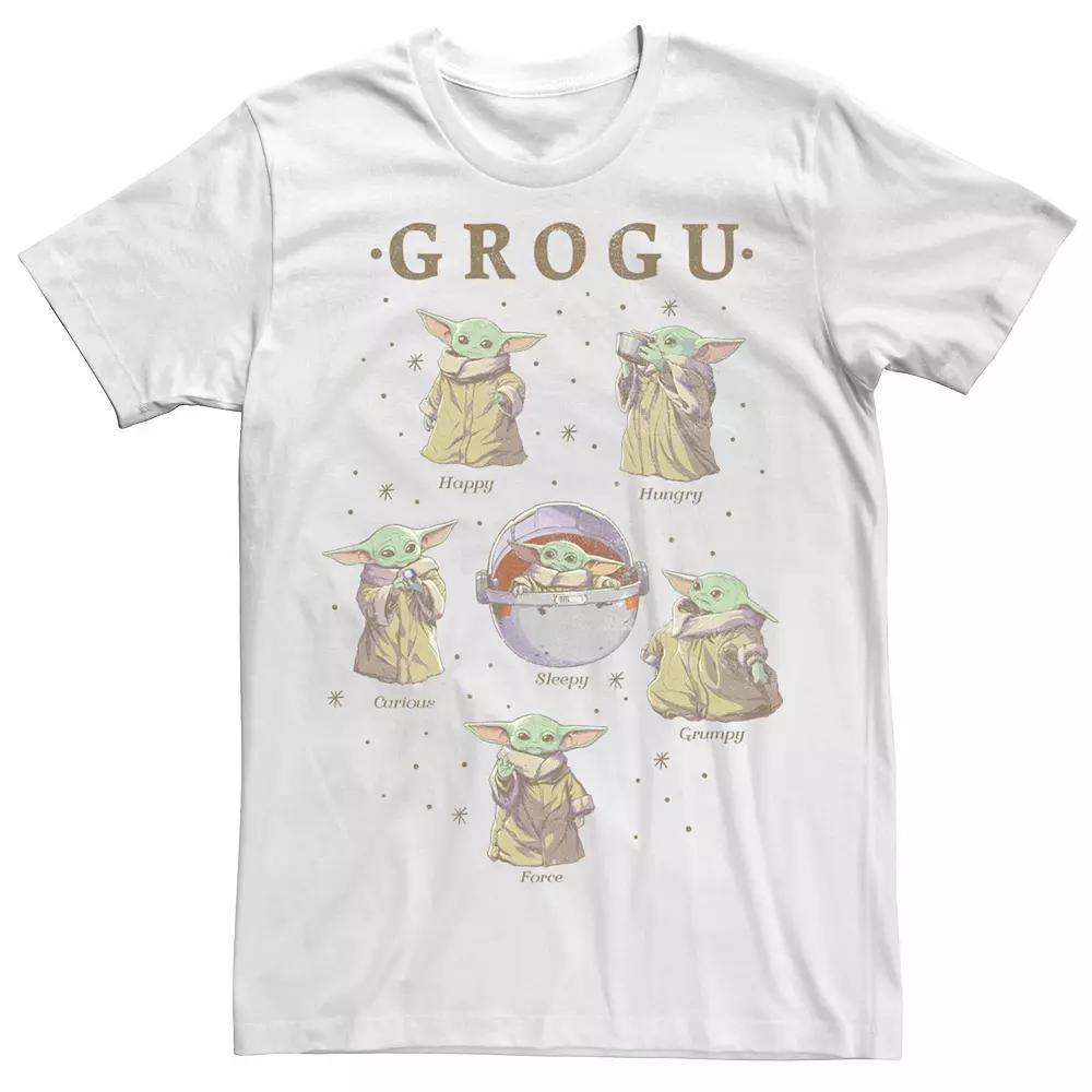 Big & Tall Star Wars: The Mandalorian Grogu Moods R16 Tee, Men's, Size: 5XL, White Product Image