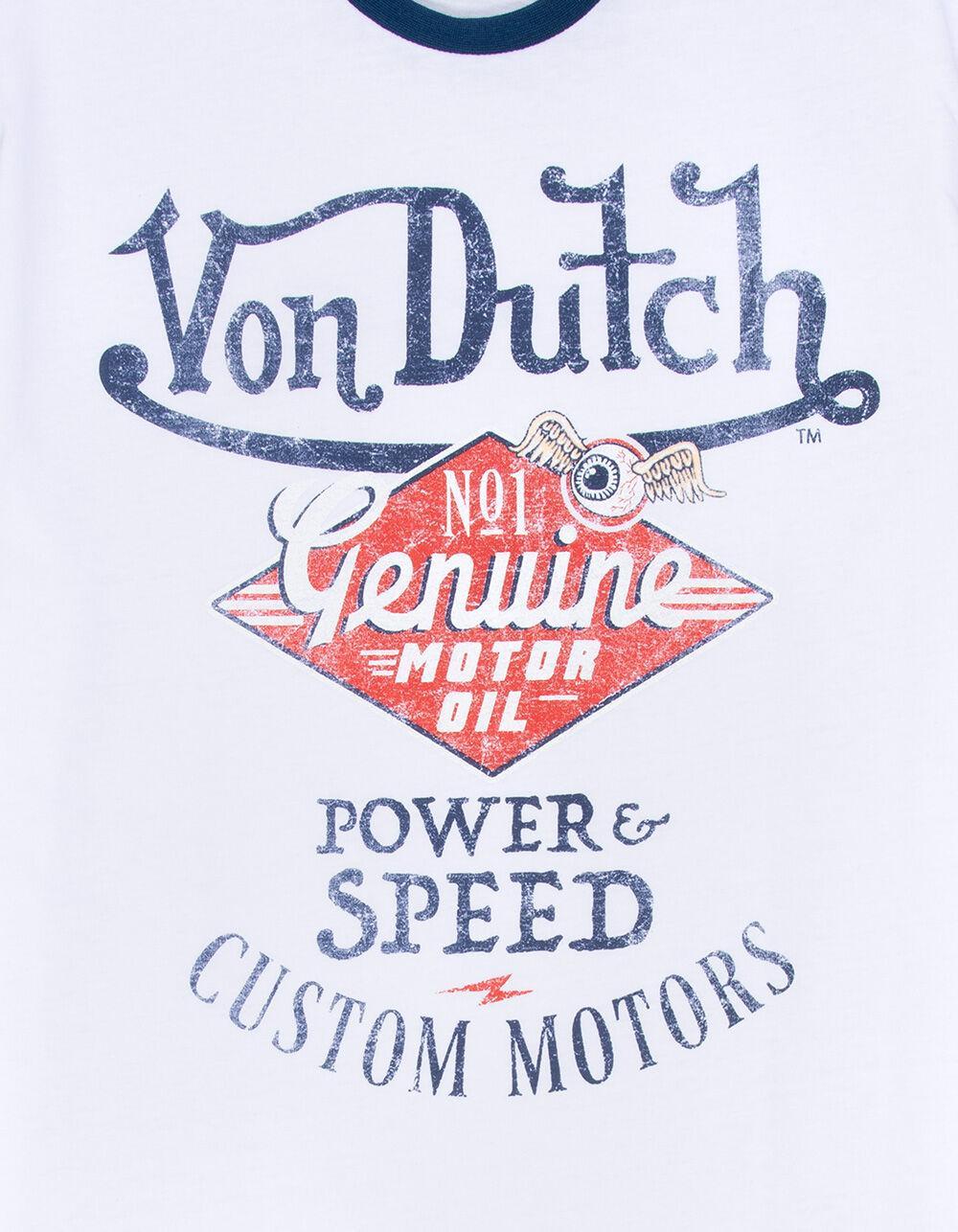 VON DUTCH Custom Motors Mens Ringer Tee - NAVY/WHITE Product Image