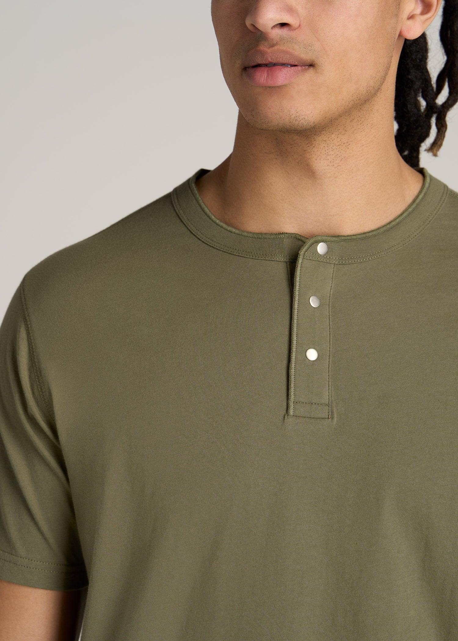LJ&S REGULAR-FIT Jersey Henley Tee for Tall Men in Vintage Midnight Navy Product Image