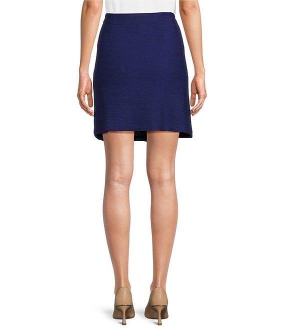 MISOOK Boucle Knit Faux Wrap Mini Skirt Product Image