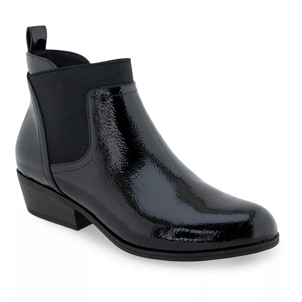 Aerosoles Caddie Women's Ankle Boots, Size: 6.5, Black Patent Crinkled Product Image