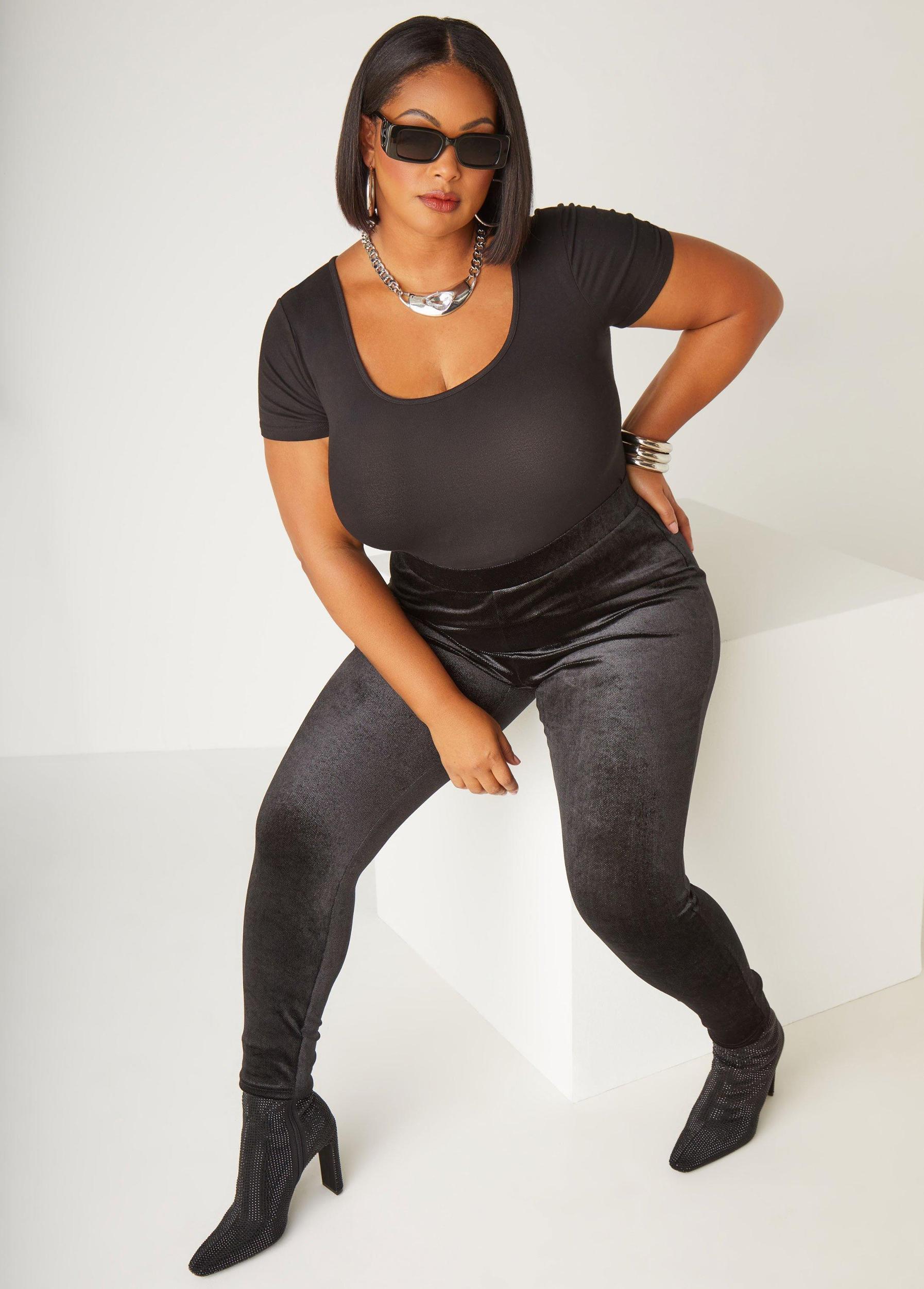 High Rise Velvet Leggings Product Image