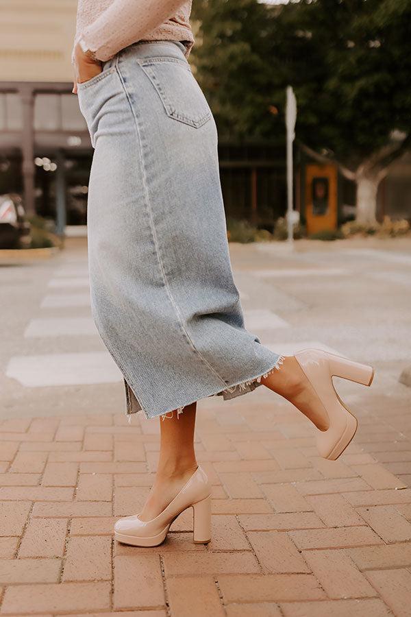 The Caroline Patent Heel in Natural Product Image
