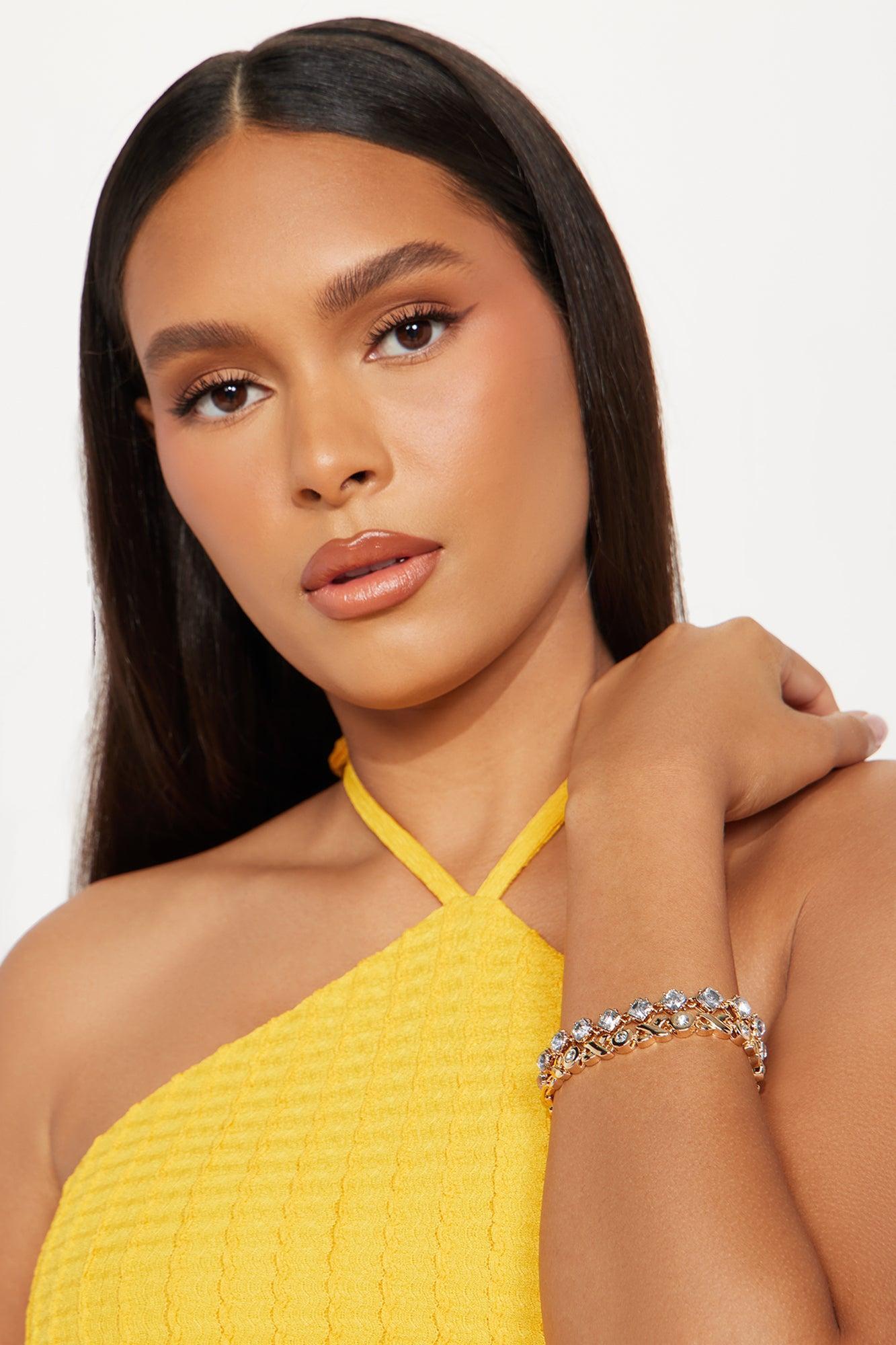 Aria Paradise 2 Piece Bracelet Set - Gold/Clear Product Image