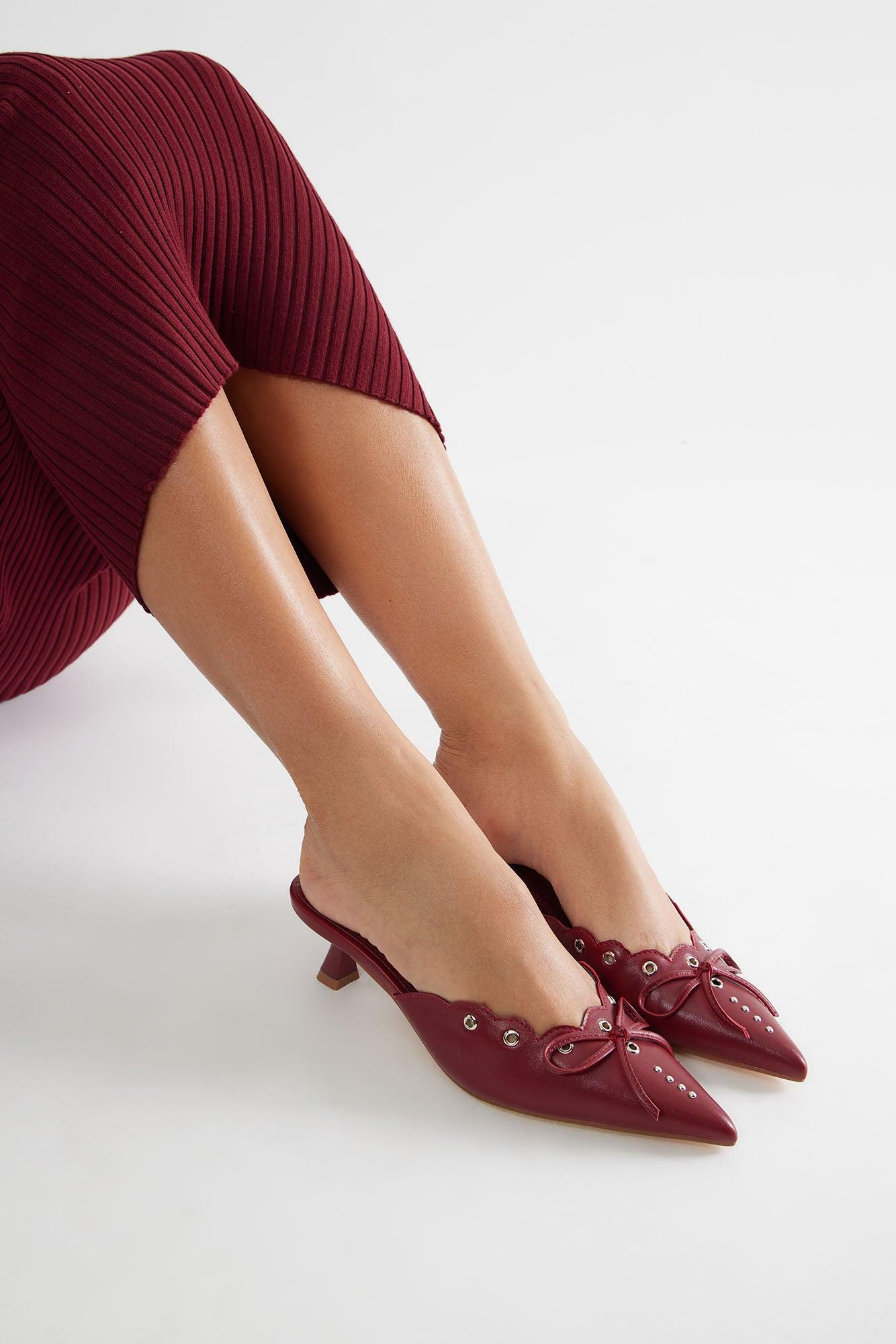 Koda Kitten Heel Pumps - Wine Product Image