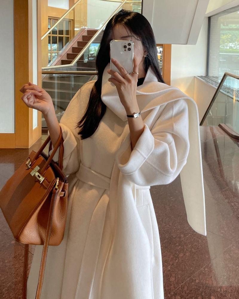 Plain Tie-Front Coat Product Image
