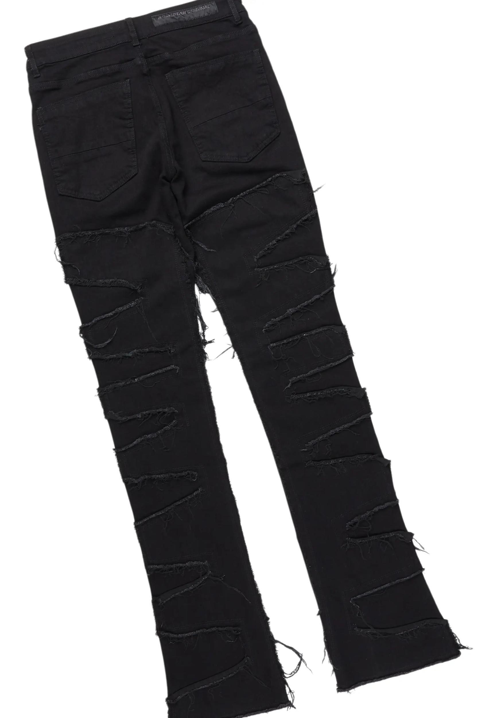 Tally Black Hoodie/Stacked Flare Jean Bundle Male Product Image