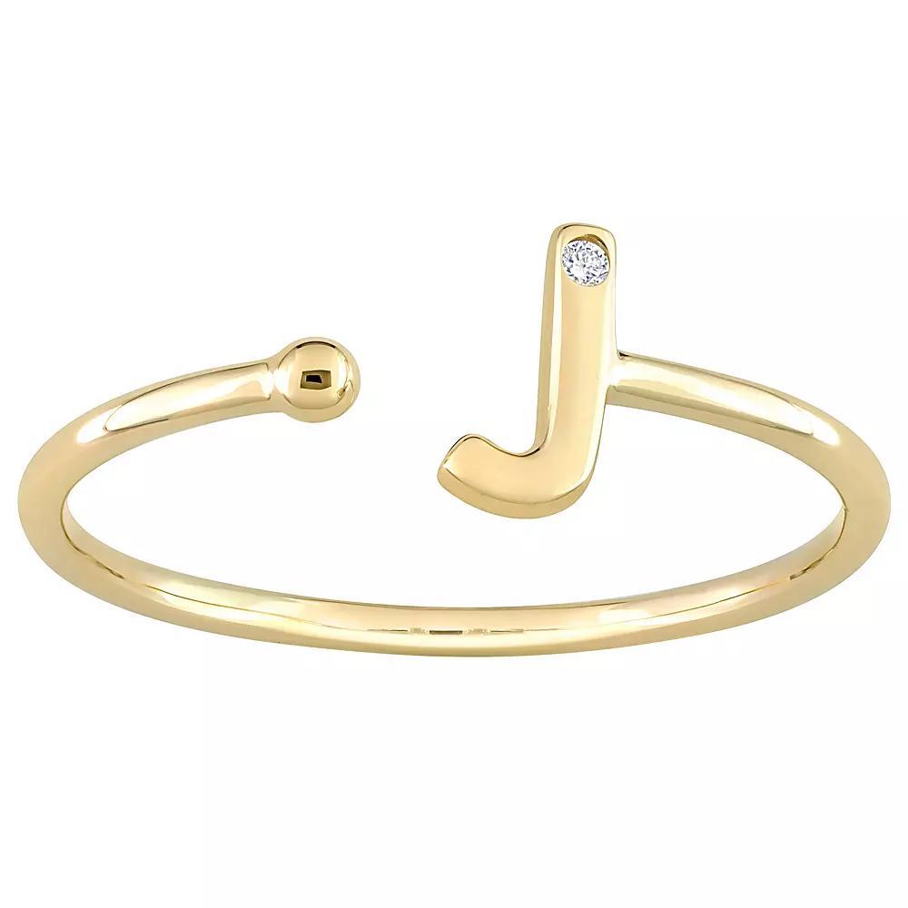 Stella Grace 10k Gold Diamond Accent Initial Open Ring, Women's, Size: 7 Product Image