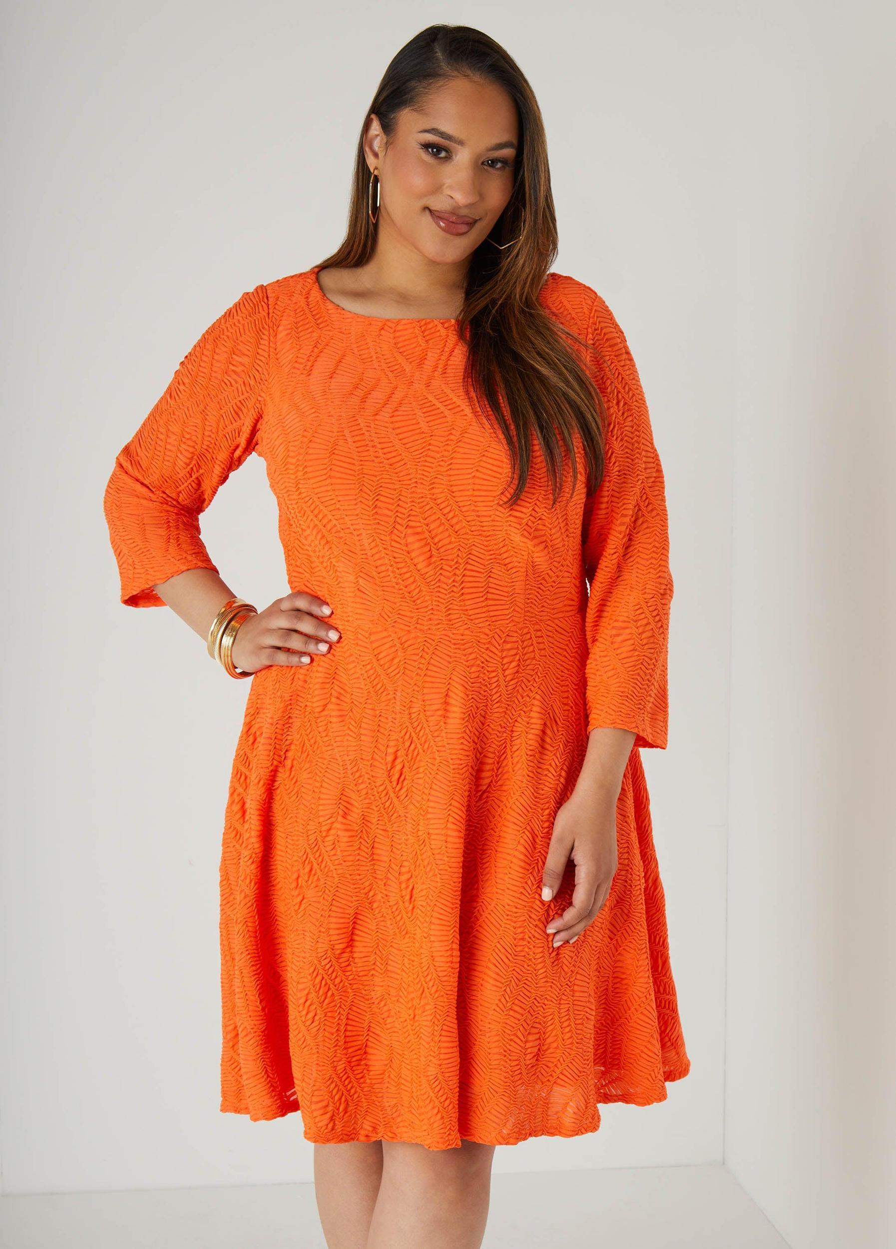 Plus Size Textured Knit A Line Dress Ashley Stewart Product Image
