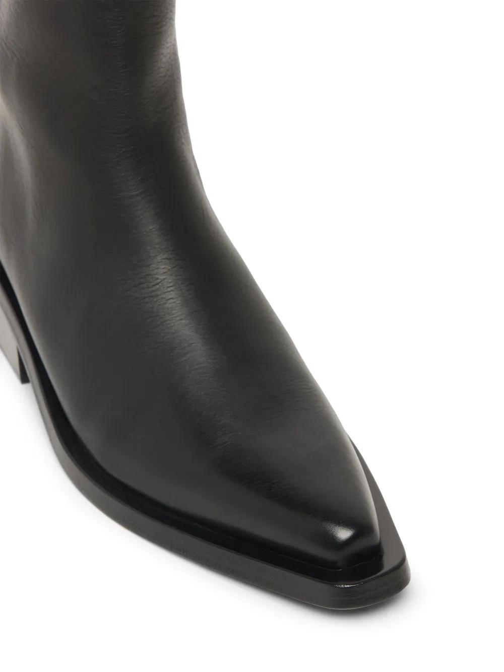 calf leather pointed toe boots Product Image